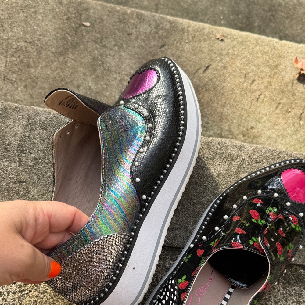 One on a kind cool shoes .Multicolor Embroidered Loafers - Picture 5 of 9